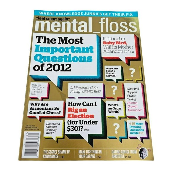 Mental Floss Magazine January February 2012 Most Important Questions Knowledge - Picture 5 of 5